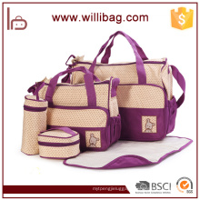 Fashion 5pcs Set Baby Diaper Changing Mummy Bag